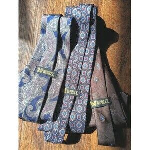 Vintage Wembley Tie Bundle Of 3/100% Silk/